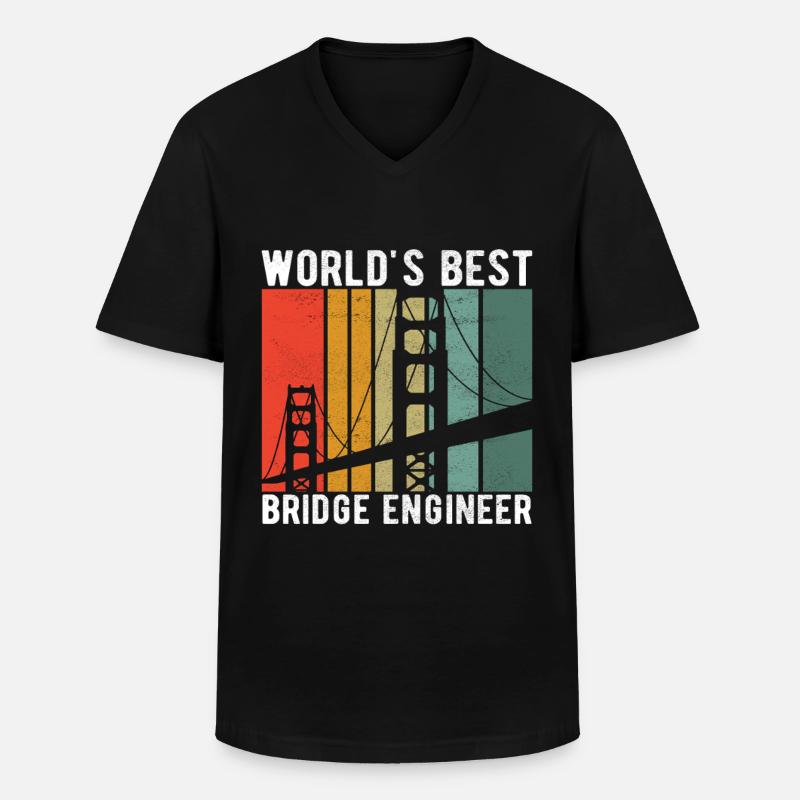 Bridge Engineer Bridge Construction - Men's V-Neck T-Shirt - black