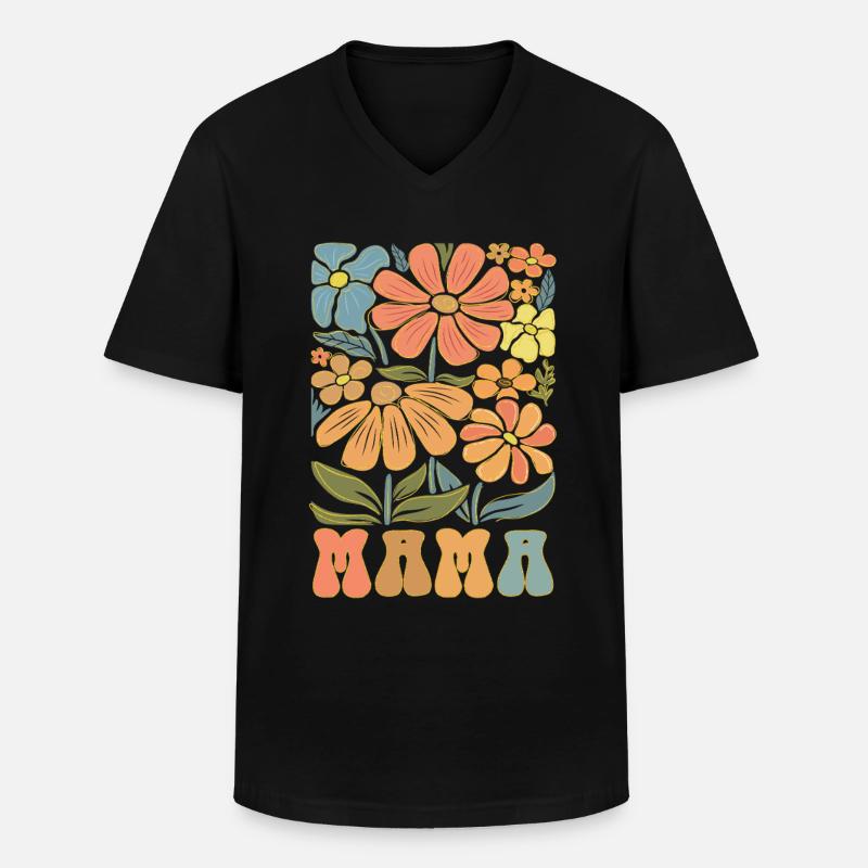 Mama - Männer-T-Shirt mit V-Ausschnitt - Schwarz