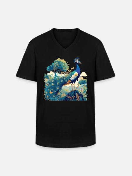 Peacocks Peacock - Men's V-Neck T-Shirt - black
