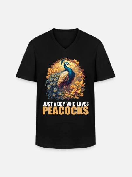 Peacocks Peacock - Men's V-Neck T-Shirt - black
