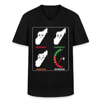 Madagascar Stimmungslevel Glücklich bis Ohne Sprit - Männer-T-Shirt mit V-Ausschnitt - Schwarz - Vorne - AI Model Male 178 dark (178cm)