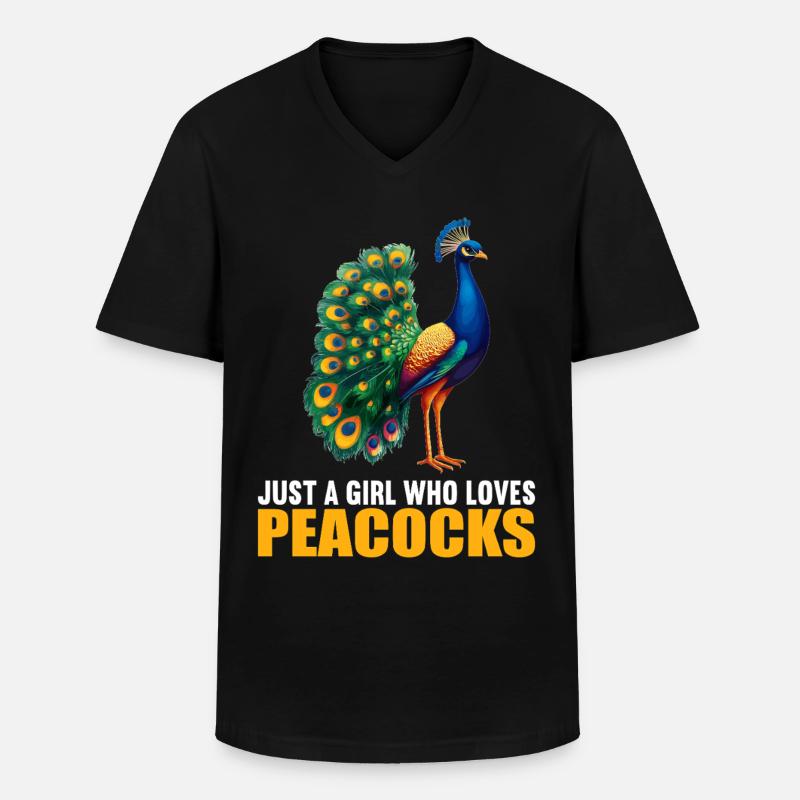Pfaue Pfau - Männer-T-Shirt mit V-Ausschnitt - Schwarz