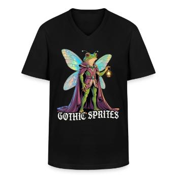 Fée Gothique - T-shirt col V Homme - noir - Devant - AI Model Male 178 dark (178cm)