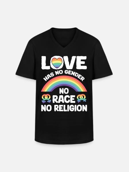 Nice "Against Racism" - Men's V-Neck T-Shirt - black