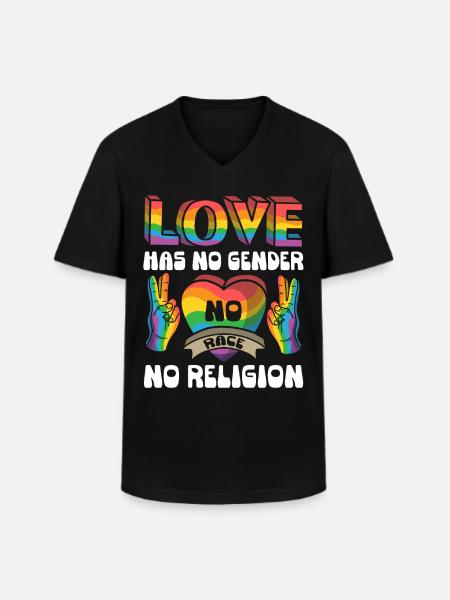 Nice "Against Racism" - Men's V-Neck T-Shirt - black