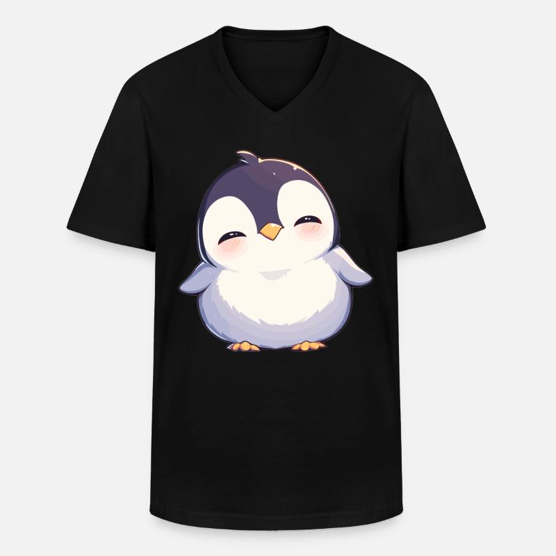 Pinguine Pinguin - Männer-T-Shirt mit V-Ausschnitt - Schwarz