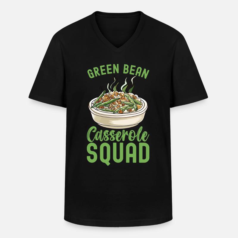Grüne Bohnen Auflauf - Männer-T-Shirt mit V-Ausschnitt - Schwarz
