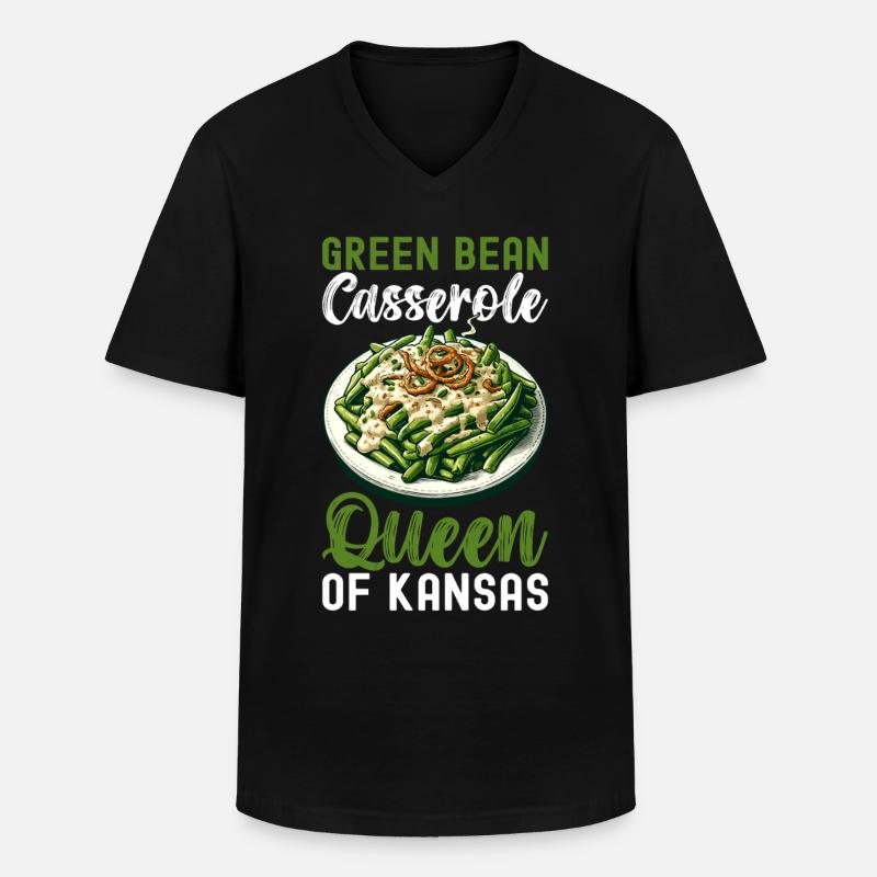 Grüne Bohnen Auflauf - Männer-T-Shirt mit V-Ausschnitt - Schwarz