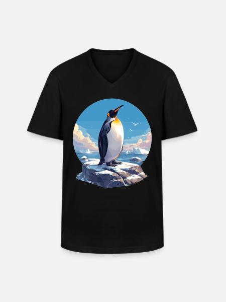 Penguins Penguin - Men's V-Neck T-Shirt - black