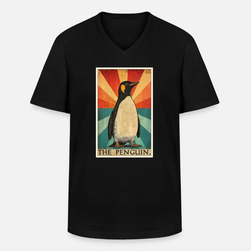 Pinguine Pinguin - Männer-T-Shirt mit V-Ausschnitt - Schwarz