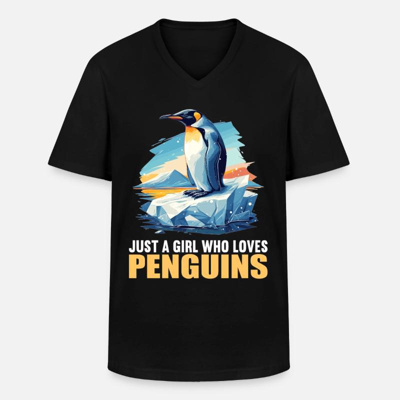 Pinguine Pinguin - Männer-T-Shirt mit V-Ausschnitt - Schwarz