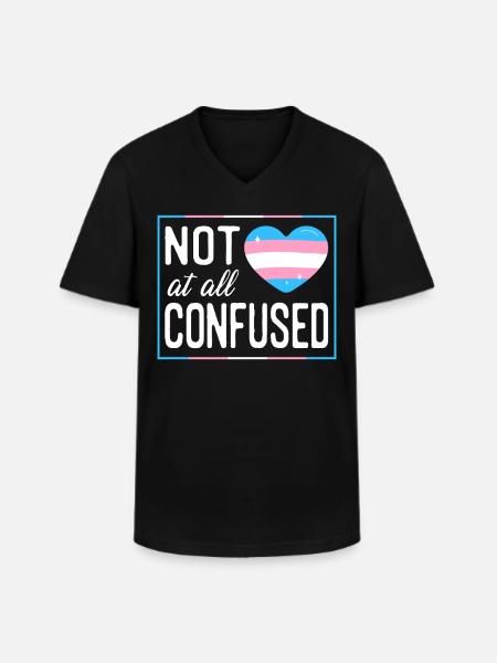 Fierté LGBT transgenre - T-shirt col V Homme - noir