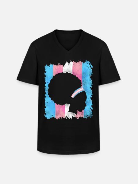 Transgender Trans LGBT Pride - Männer-T-Shirt mit V-Ausschnitt - Schwarz