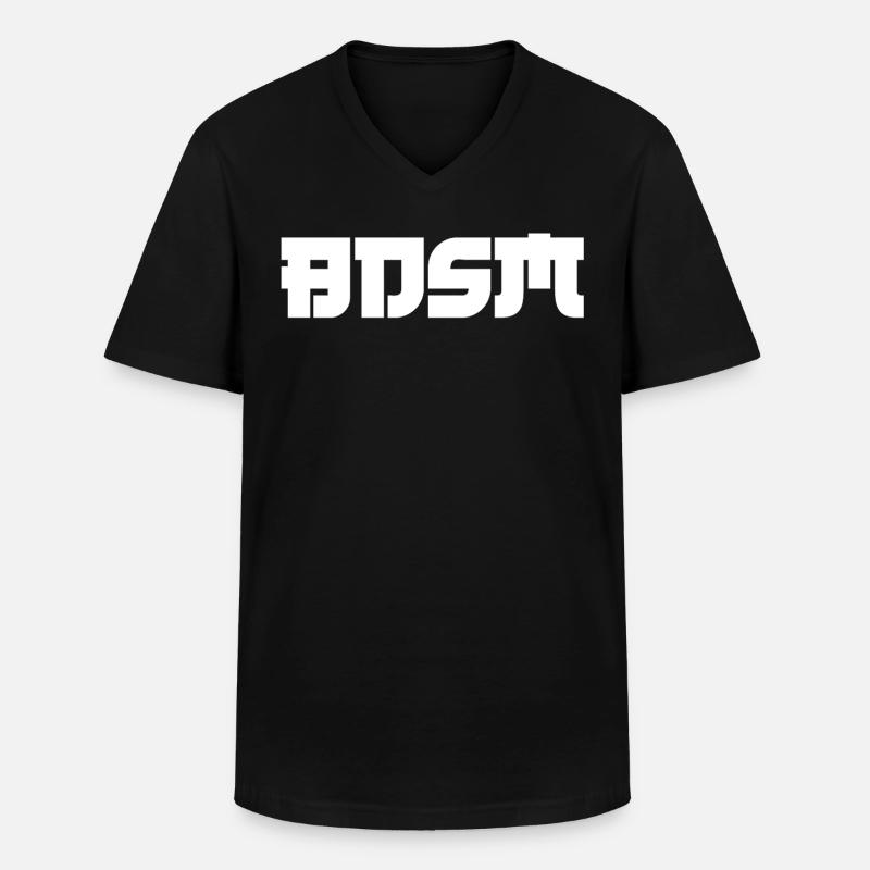 Schrift Design "BDSM" - Männer-T-Shirt mit V-Ausschnitt - Schwarz