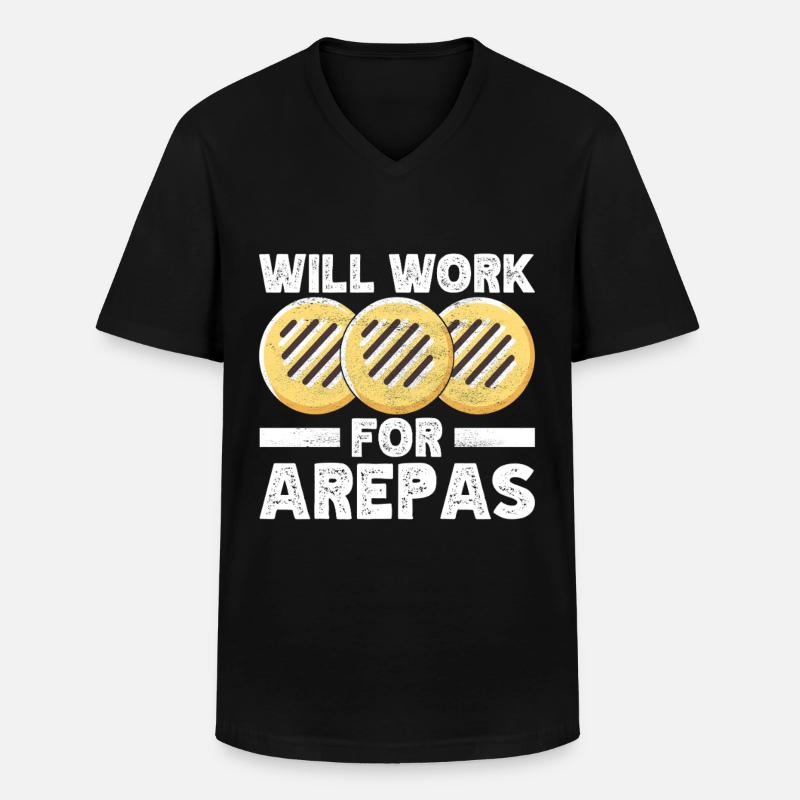 Venezolanische Arepas - Männer-T-Shirt mit V-Ausschnitt - Schwarz