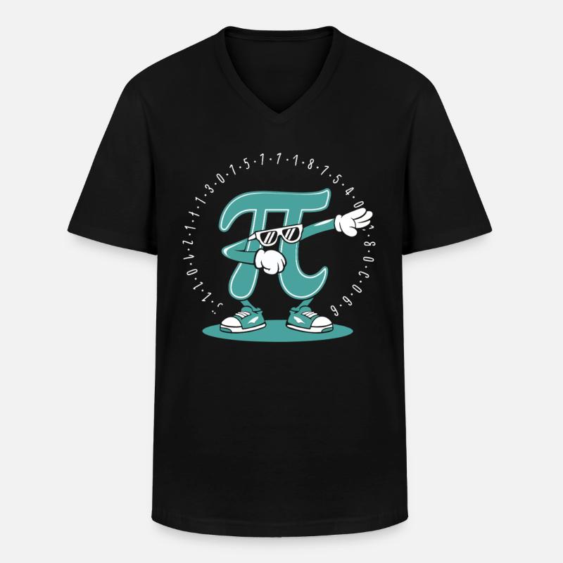 Pi Mathe - Männer-T-Shirt mit V-Ausschnitt - Schwarz