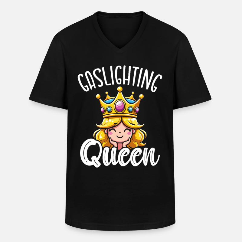 Gaslighting Gaslighter - Männer-T-Shirt mit V-Ausschnitt - Schwarz