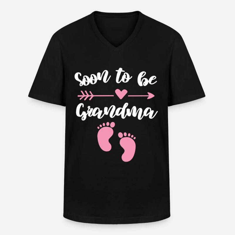 werdende Oma Baby bald Großmutter - Männer-T-Shirt mit V-Ausschnitt - Schwarz