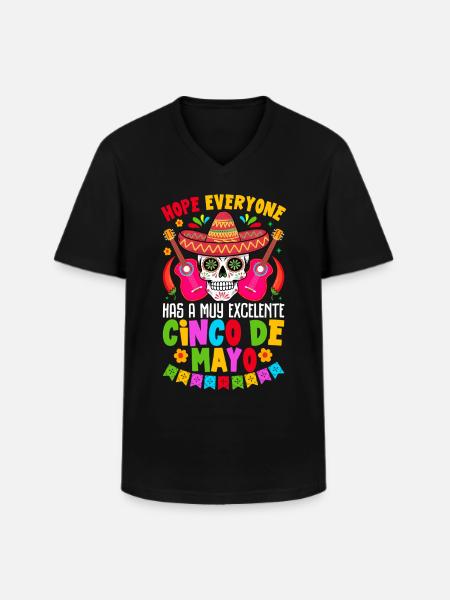 Cino de Mayo - Men's V-Neck T-Shirt - black