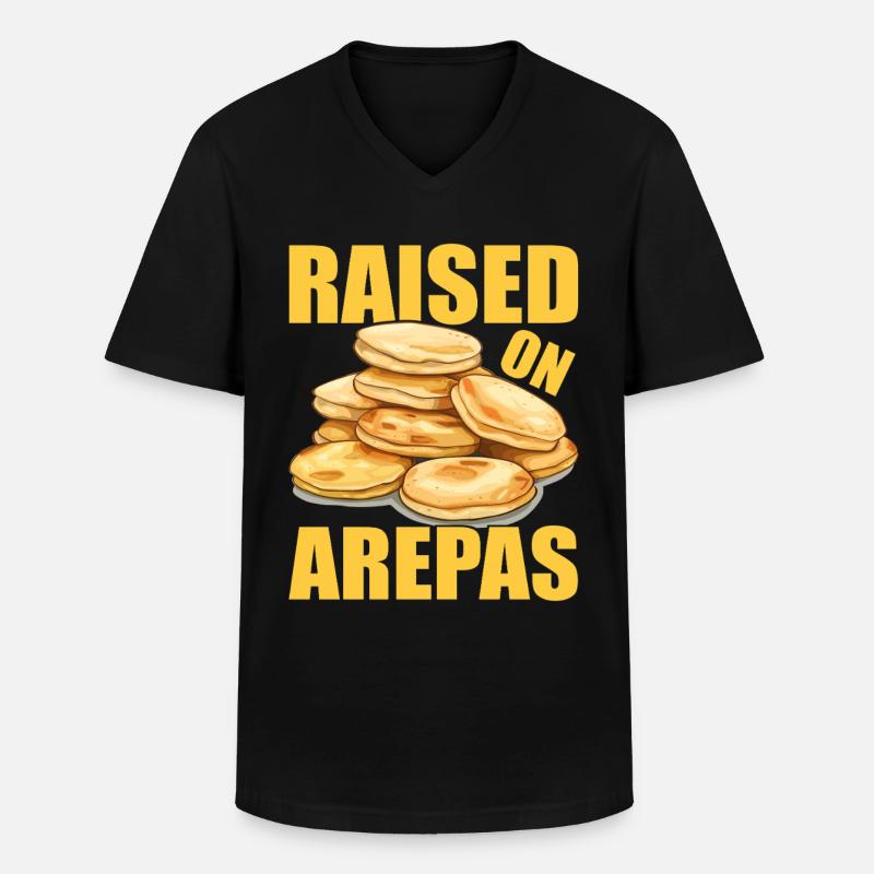 Venezolanische Arepas - Männer-T-Shirt mit V-Ausschnitt - Schwarz