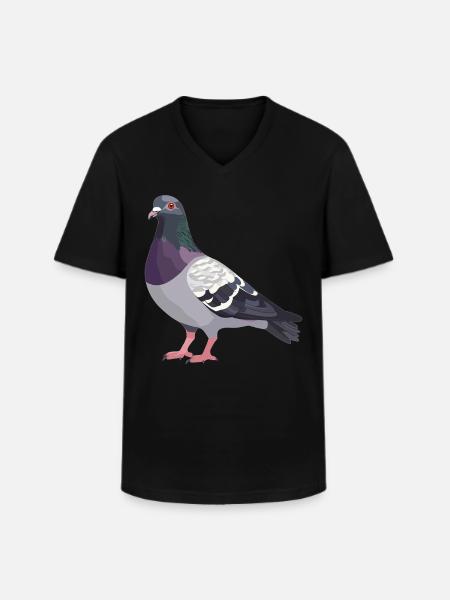 Tauben Taube - Männer-T-Shirt mit V-Ausschnitt - Schwarz