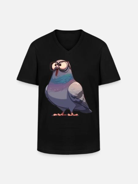 Pigeons Pigeon - Men's V-Neck T-Shirt - black