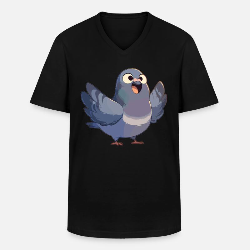 Tauben Taube - Männer-T-Shirt mit V-Ausschnitt - Schwarz
