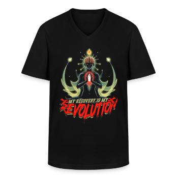 Schlaganfall Erholung - Männer-T-Shirt mit V-Ausschnitt - Schwarz - Vorne - AI Model Male 178 dark (178cm)