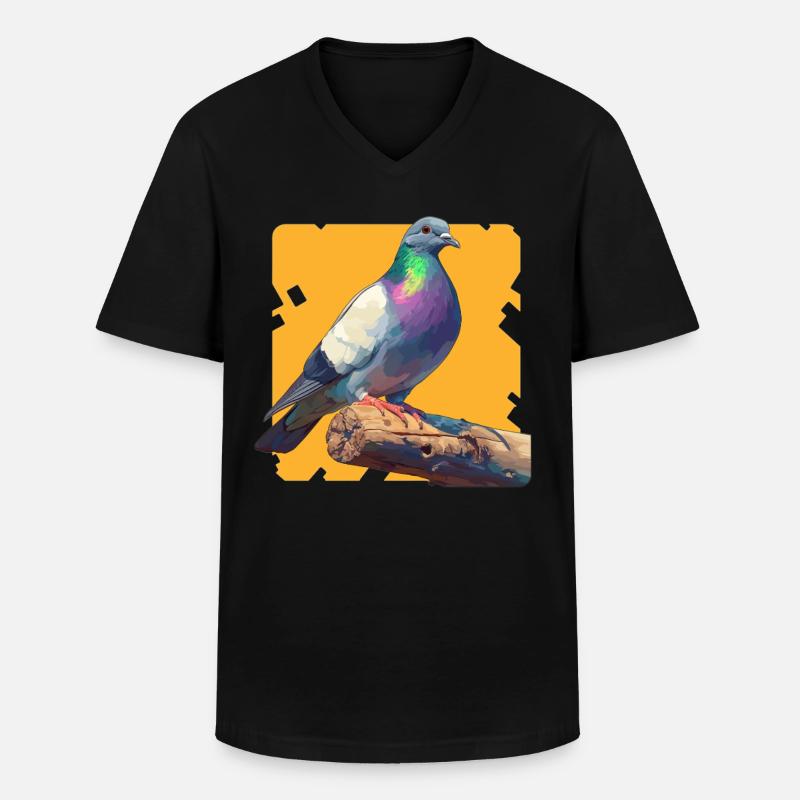 Tauben Taube - Männer-T-Shirt mit V-Ausschnitt - Schwarz