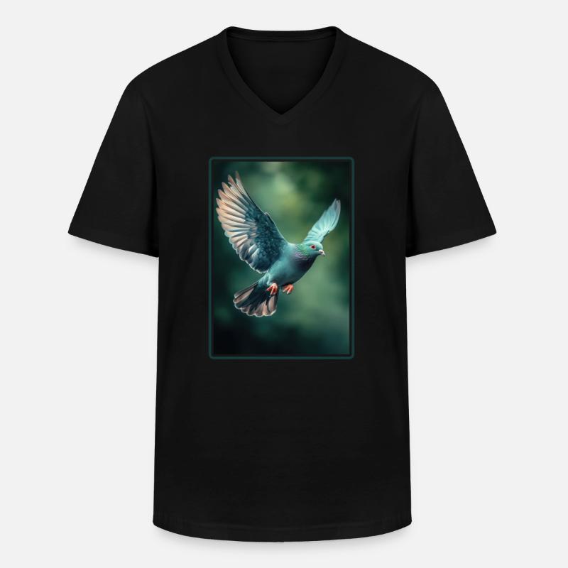 Tauben Taube - Männer-T-Shirt mit V-Ausschnitt - Schwarz