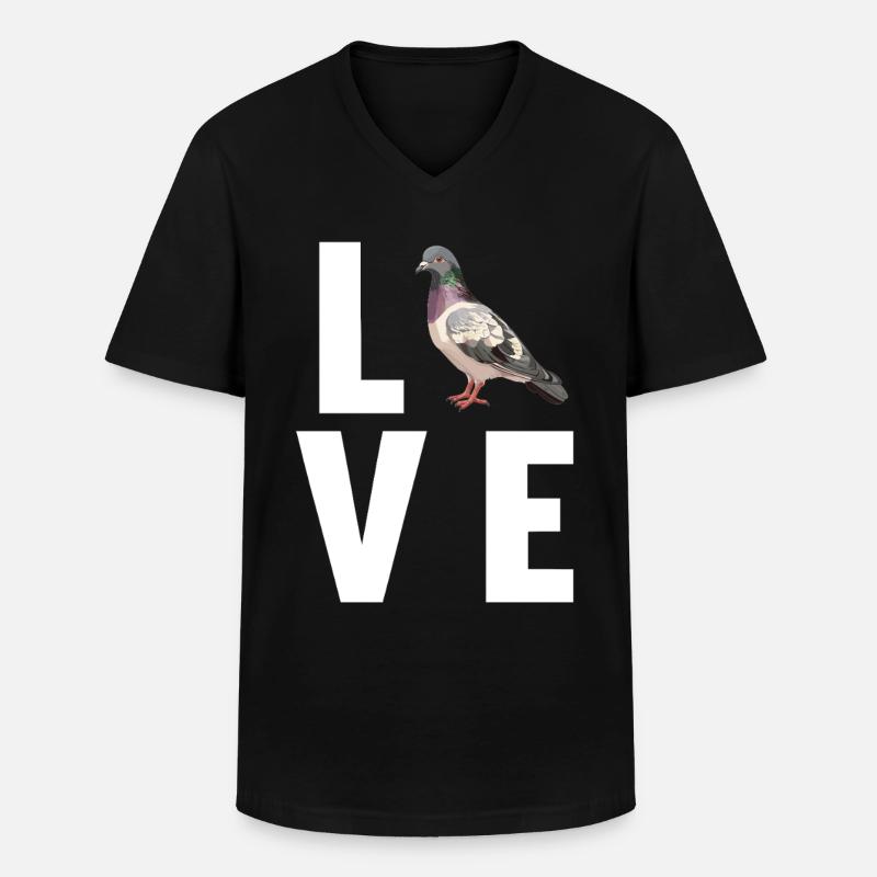 Tauben Taube - Männer-T-Shirt mit V-Ausschnitt - Schwarz