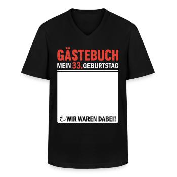 33 Geburtstag Gästebuch Wir Waren Dabei - Männer-T-Shirt mit V-Ausschnitt - Schwarz - Vorne - AI Model Male 178 dark (178cm)