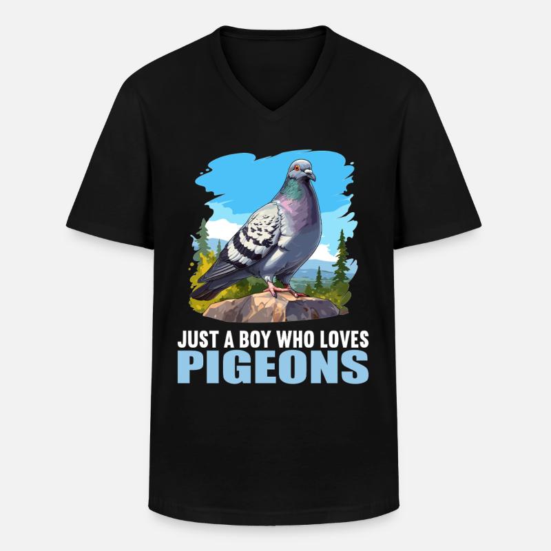 Tauben Taube - Männer-T-Shirt mit V-Ausschnitt - Schwarz