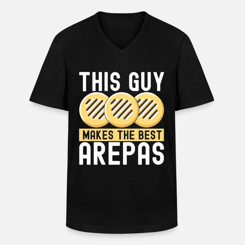 Venezolanische Arepas - Männer-T-Shirt mit V-Ausschnitt - Schwarz
