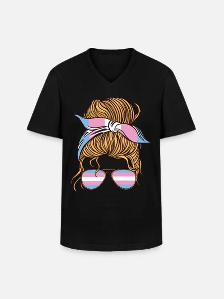 Transgender Trans LGBT Pride - Men's V-Neck T-Shirt - black