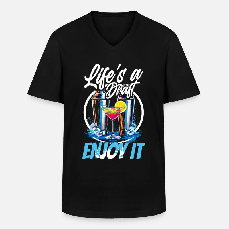 Barkeeper Barmann Bartending - Männer-T-Shirt mit V-Ausschnitt - Schwarz