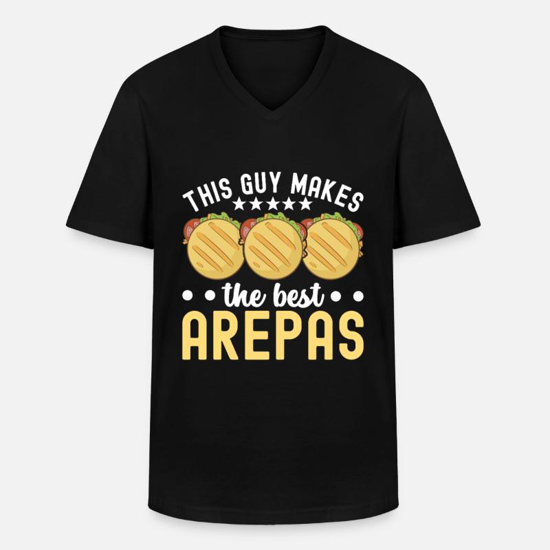 Venezolanische Arepas - Männer-T-Shirt mit V-Ausschnitt - Schwarz