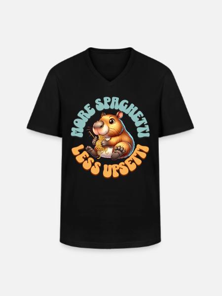 Plus de spaghettis moins d’upsetti - T-shirt col V Homme - noir