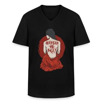 Dark Romance Reverse Harem - Männer-T-Shirt mit V-Ausschnitt - Schwarz - Vorne - AI Model Male 178 dark (178cm)