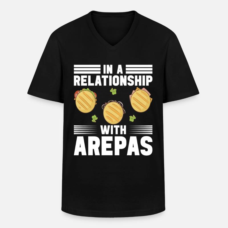 Venezolanische Arepas - Männer-T-Shirt mit V-Ausschnitt - Schwarz