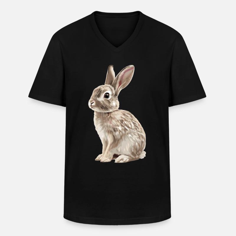 Hasen Hase - Männer-T-Shirt mit V-Ausschnitt - Schwarz