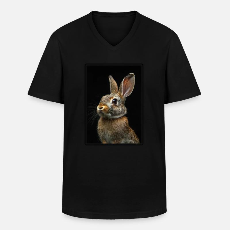 Hasen Hase - Männer-T-Shirt mit V-Ausschnitt - Schwarz