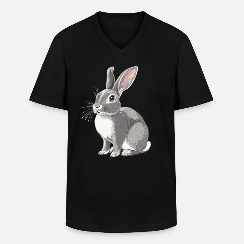 Hasen Hase - Männer-T-Shirt mit V-Ausschnitt - Schwarz