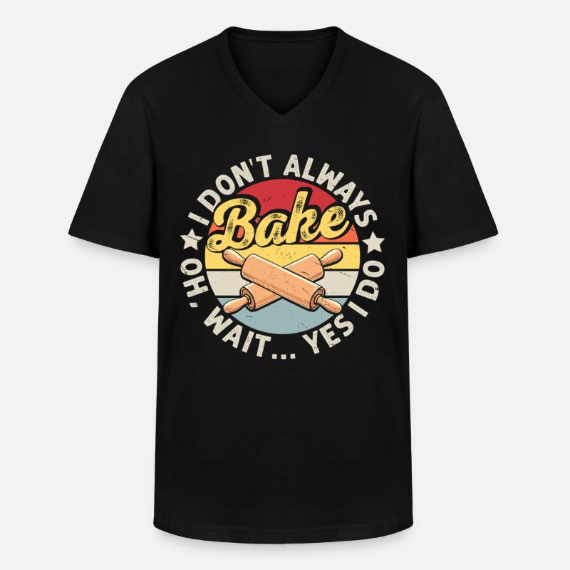 Backen - Männer-T-Shirt mit V-Ausschnitt - Schwarz
