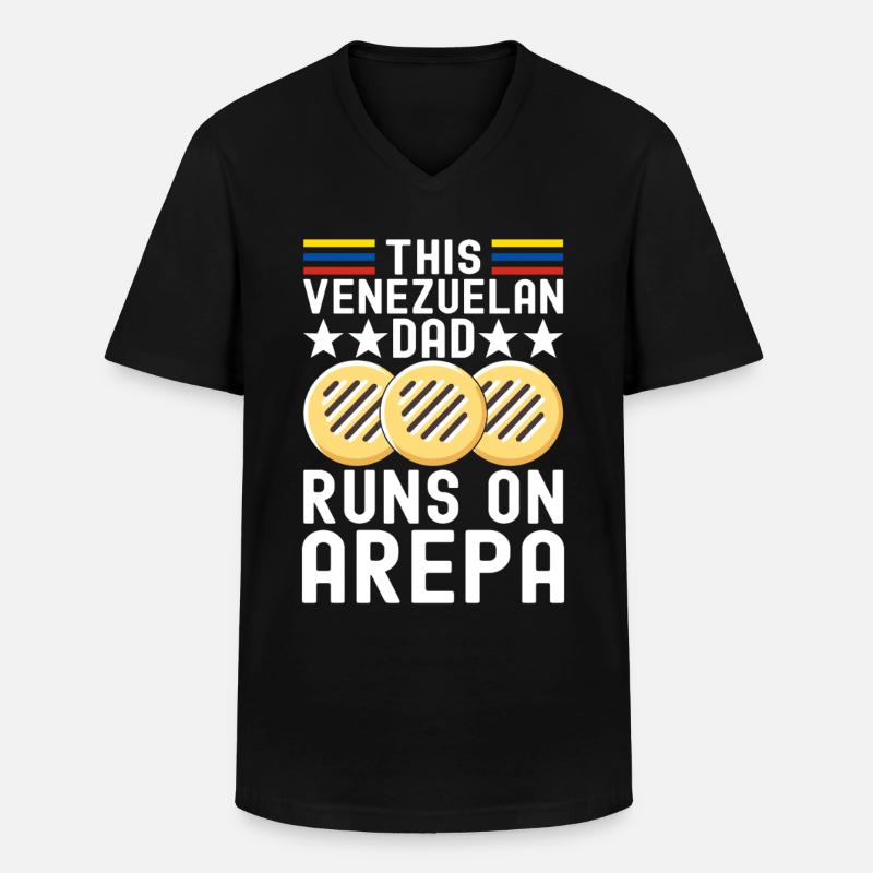 Venezolanische Arepas - Männer-T-Shirt mit V-Ausschnitt - Schwarz