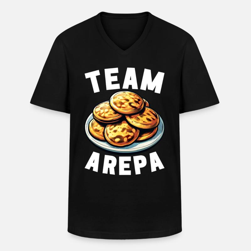 Venezolanische Arepas - Männer-T-Shirt mit V-Ausschnitt - Schwarz