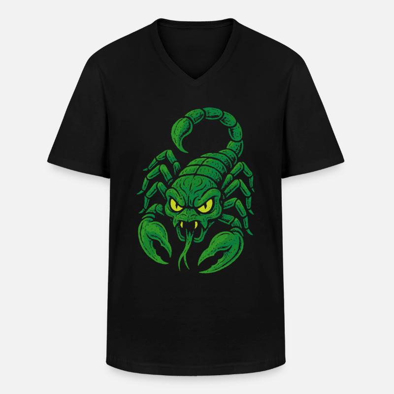 Giftgrüner Skorpion im Comicstil - Männer-T-Shirt mit V-Ausschnitt - Schwarz