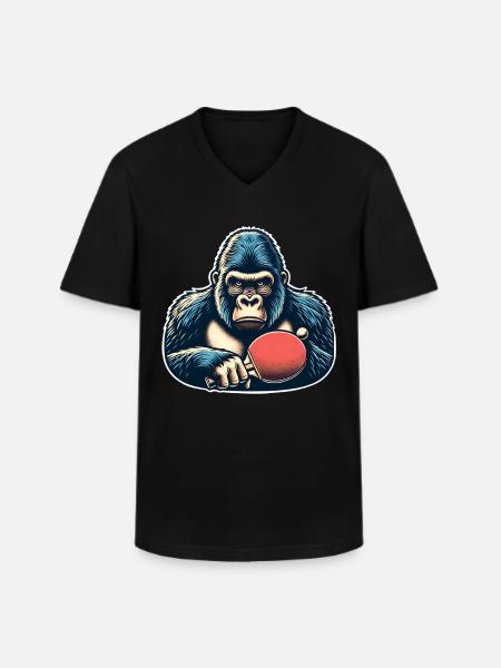 Ping-pong - T-shirt col V Homme - noir