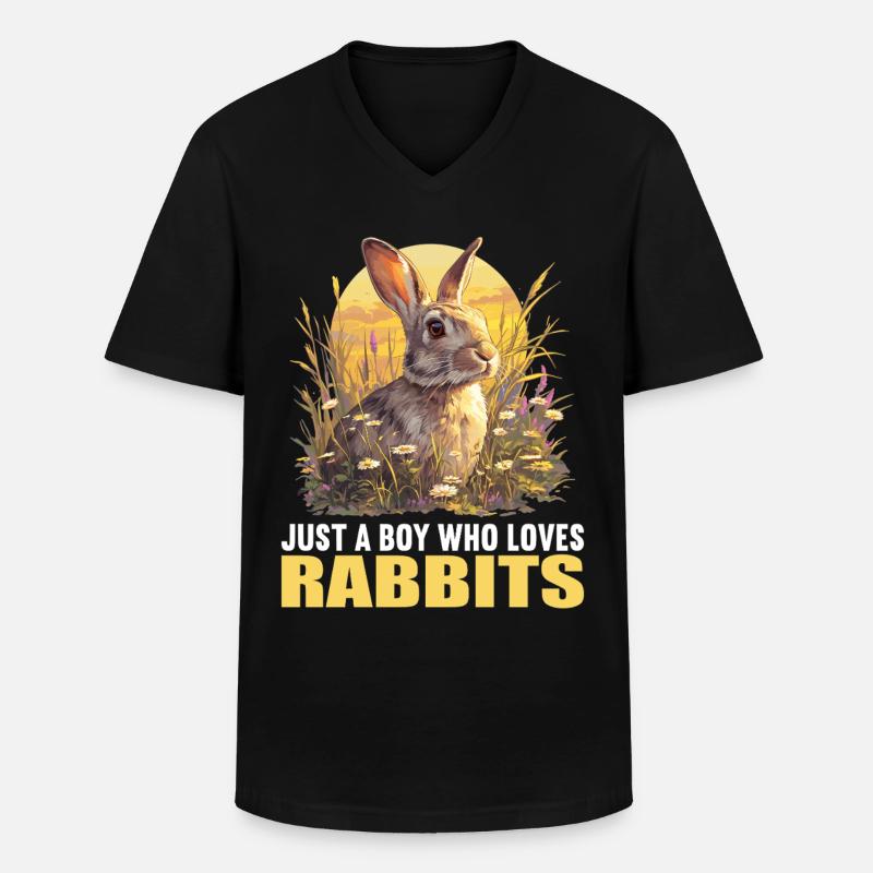 Hasen Hase - Männer-T-Shirt mit V-Ausschnitt - Schwarz