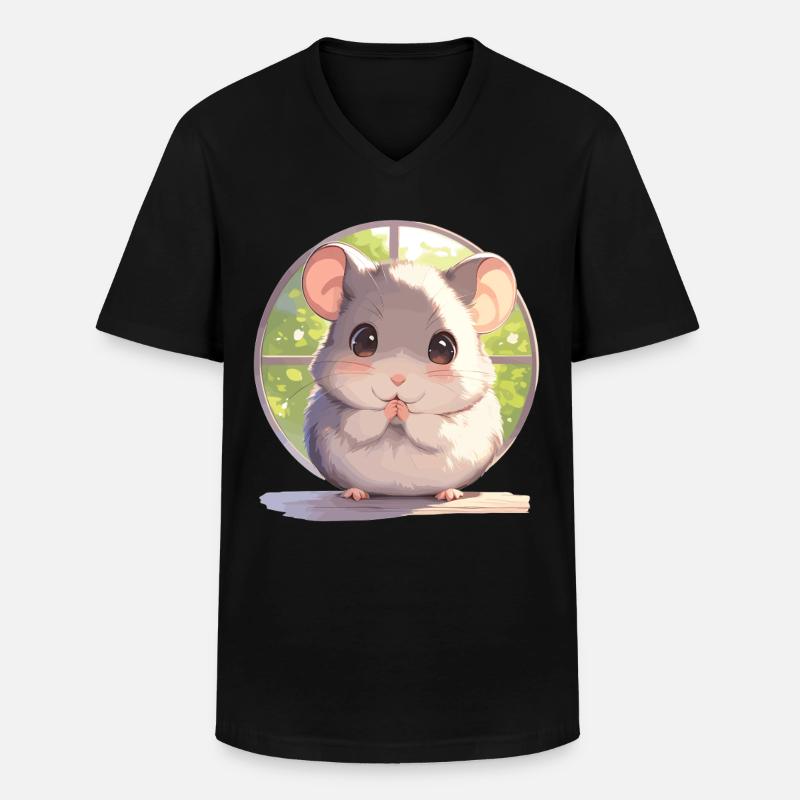 Ratten Ratte - Männer-T-Shirt mit V-Ausschnitt - Schwarz